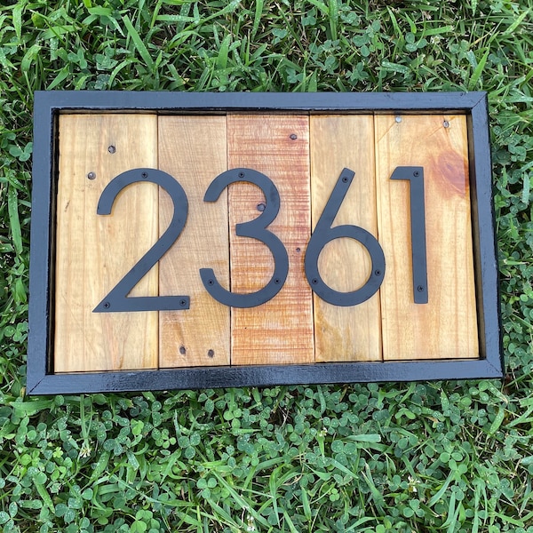 Address Sign Modern Rustic House Numbers | Farmhouse Decor | Reclaimed Wood Address Sign | Address Plaque | Farmhouse Curb Appeal