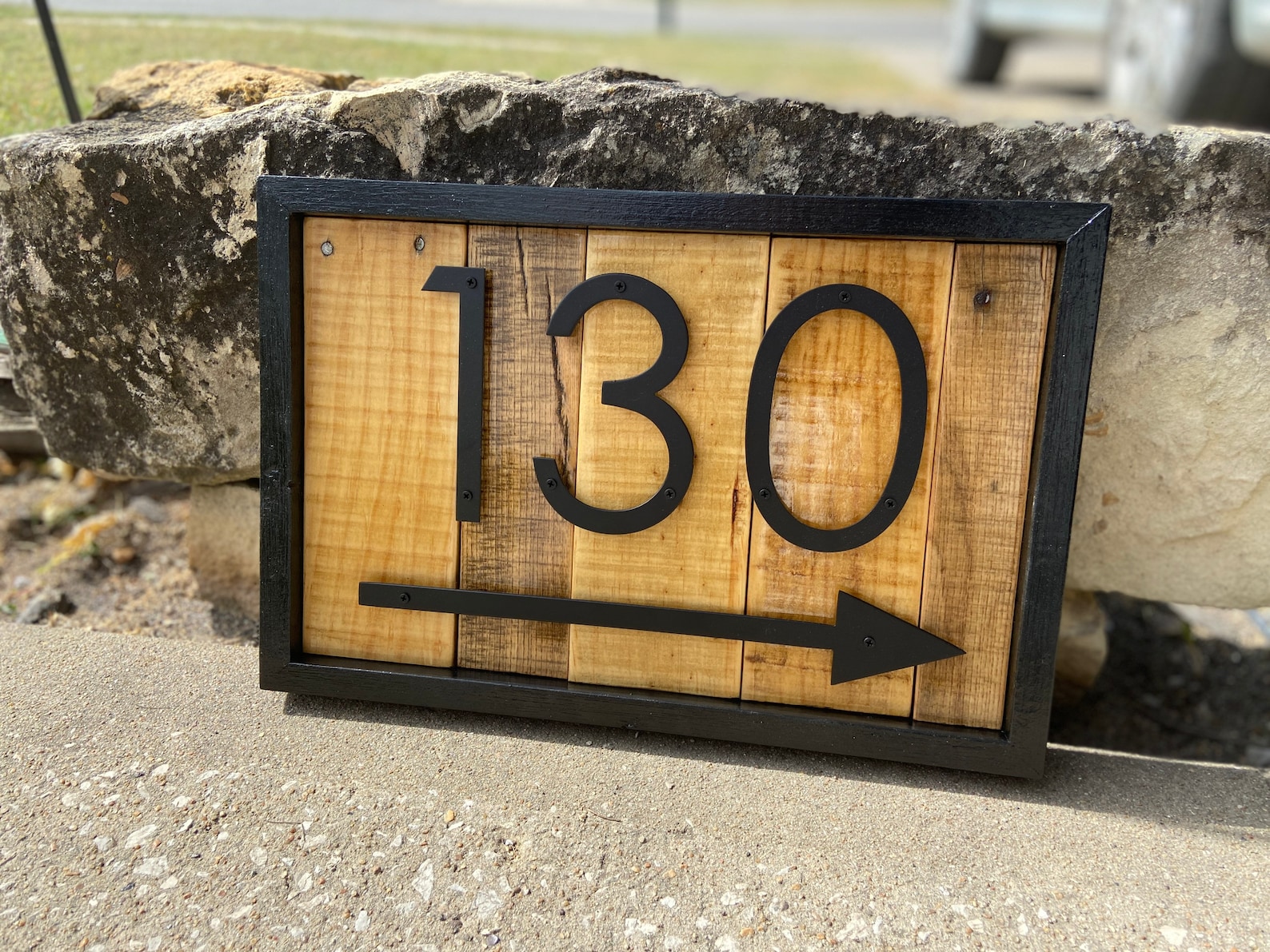 Address Sign Arrow Modern Rustic House Number Sign With Etsy