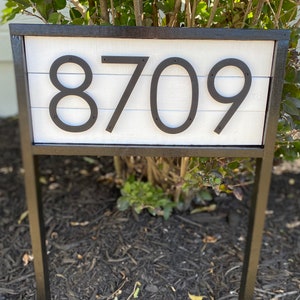 Personalized House Number Stake for Yard | Reclaimed Wood House Number Sign | Farmhouse Address Sign | Modern Curb appeal
