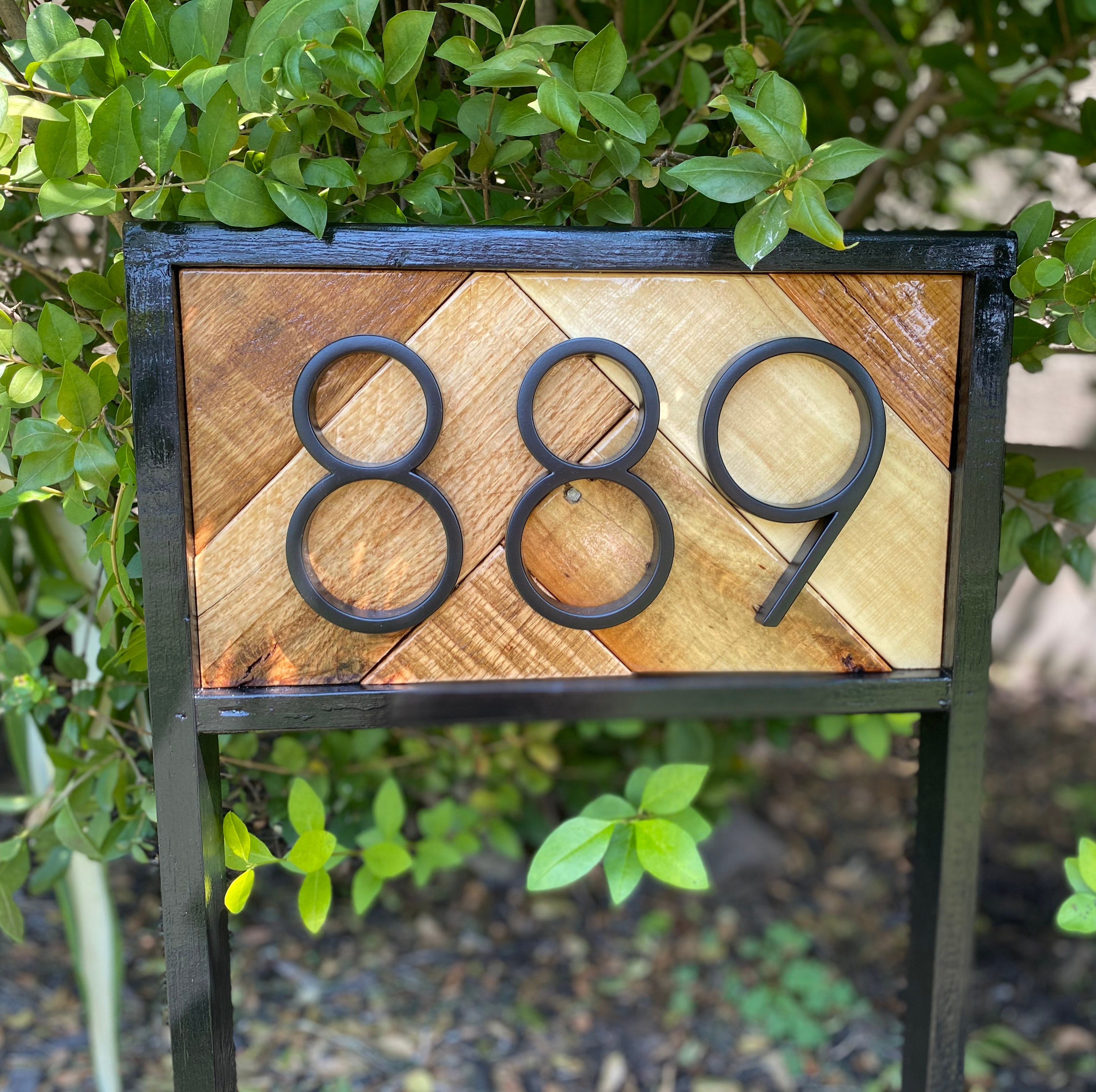 Address Stake Modern Reclaimed Wood House Numbers for Etsy UK