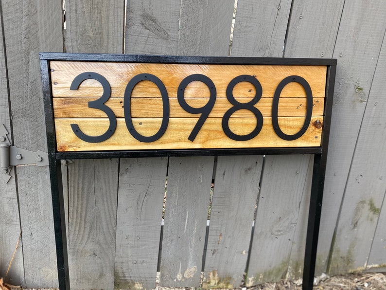 Large House Number Yard Stake 7 Inch Metal Numbers Sign Etsy