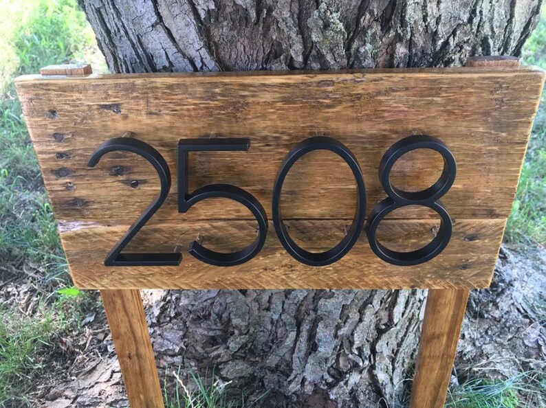 Address Stake Reclaimed Wood Address Post for Garden Etsy