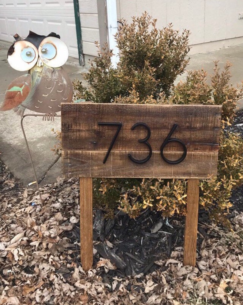 Address Stake Reclaimed Wood Address Post for Garden Etsy