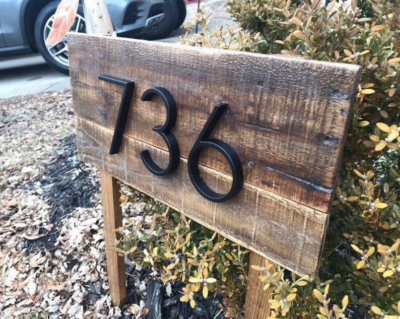Address Stake Reclaimed Wood Address Post for Garden Etsy