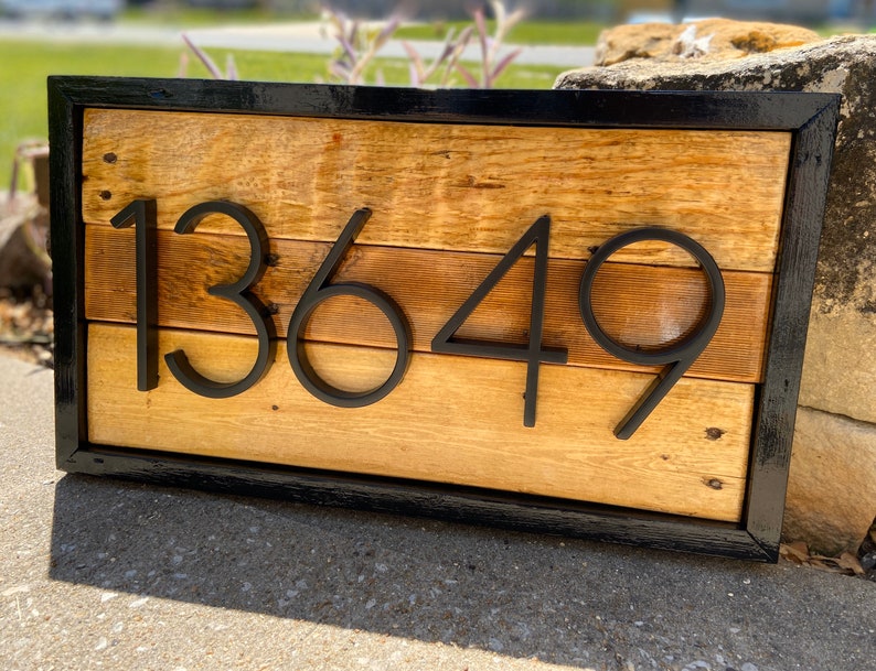 House Numbers Rustic Farmhouse Address Sign Modern House Etsy.de