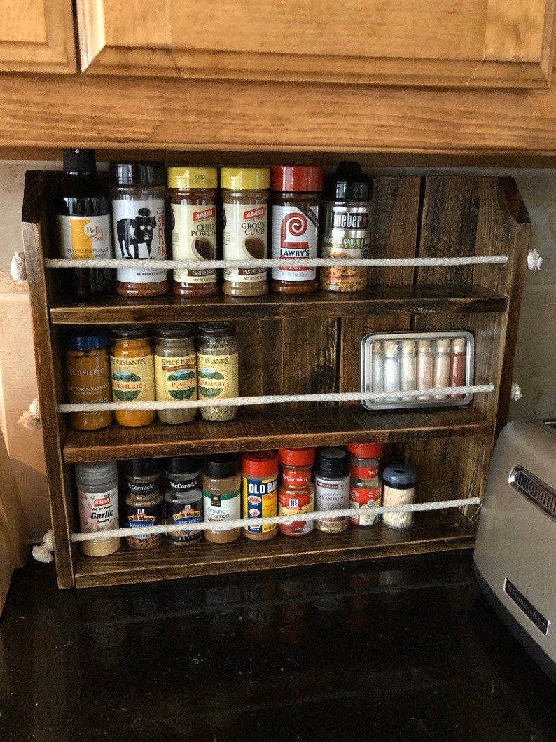 Reclaimed Wood Spice Rack Countertop or Hangable Spice rack Etsy