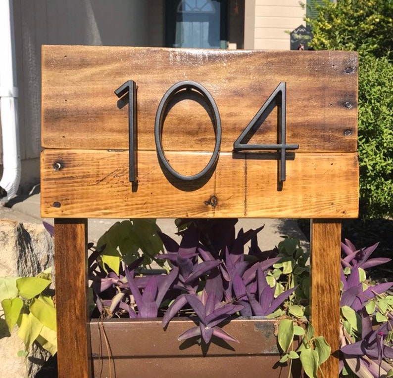Address Stake Reclaimed Wood Address Post for Garden Etsy