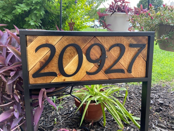 Address Stake Yard Sign Reclaimed Wood Address Sign for Garden