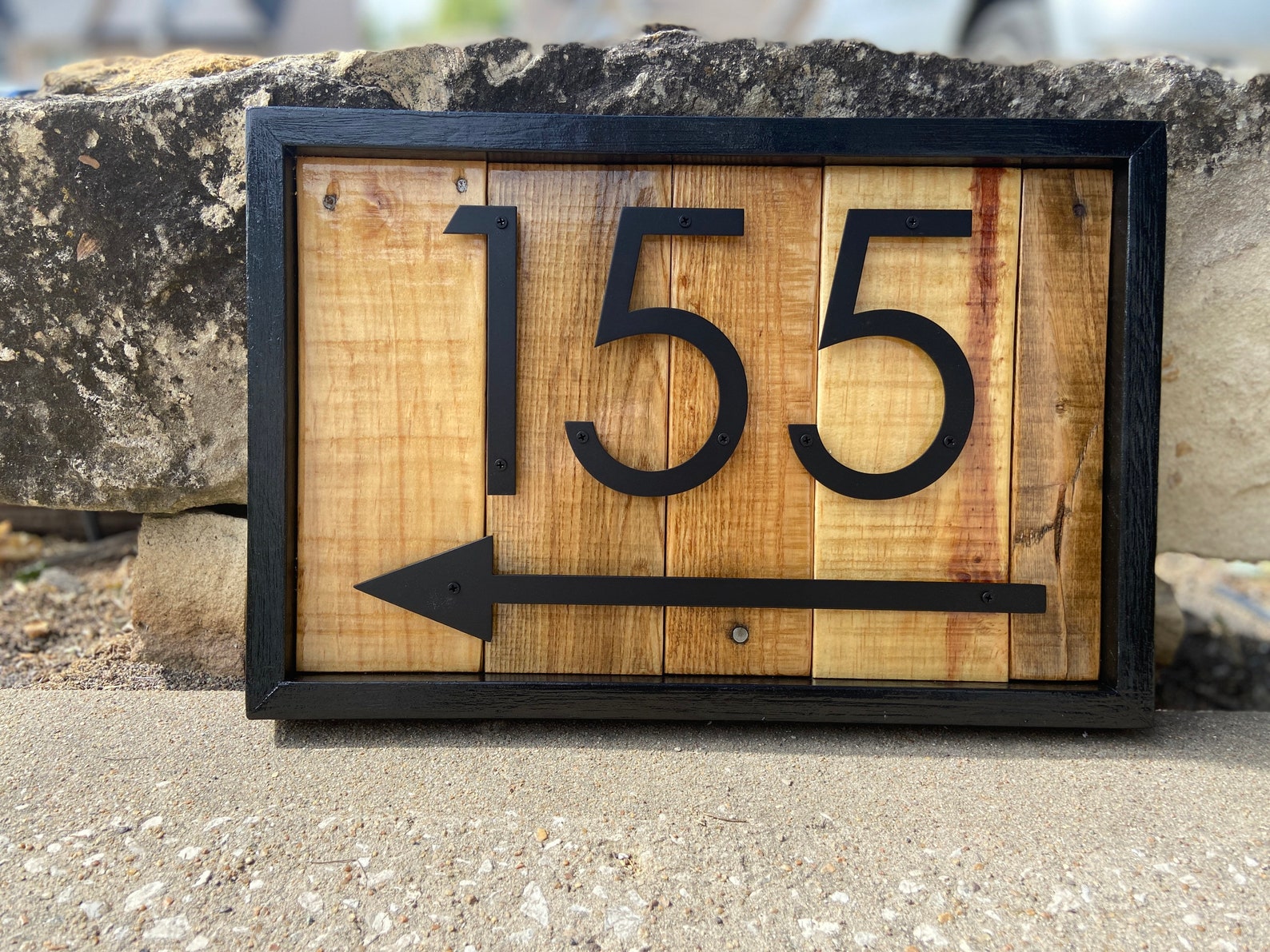 Address Sign Arrow Modern Rustic House Number Sign With Etsy