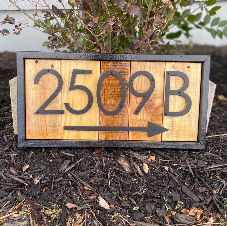 Address Sign Arrow Modern Rustic House Number Sign With Etsy