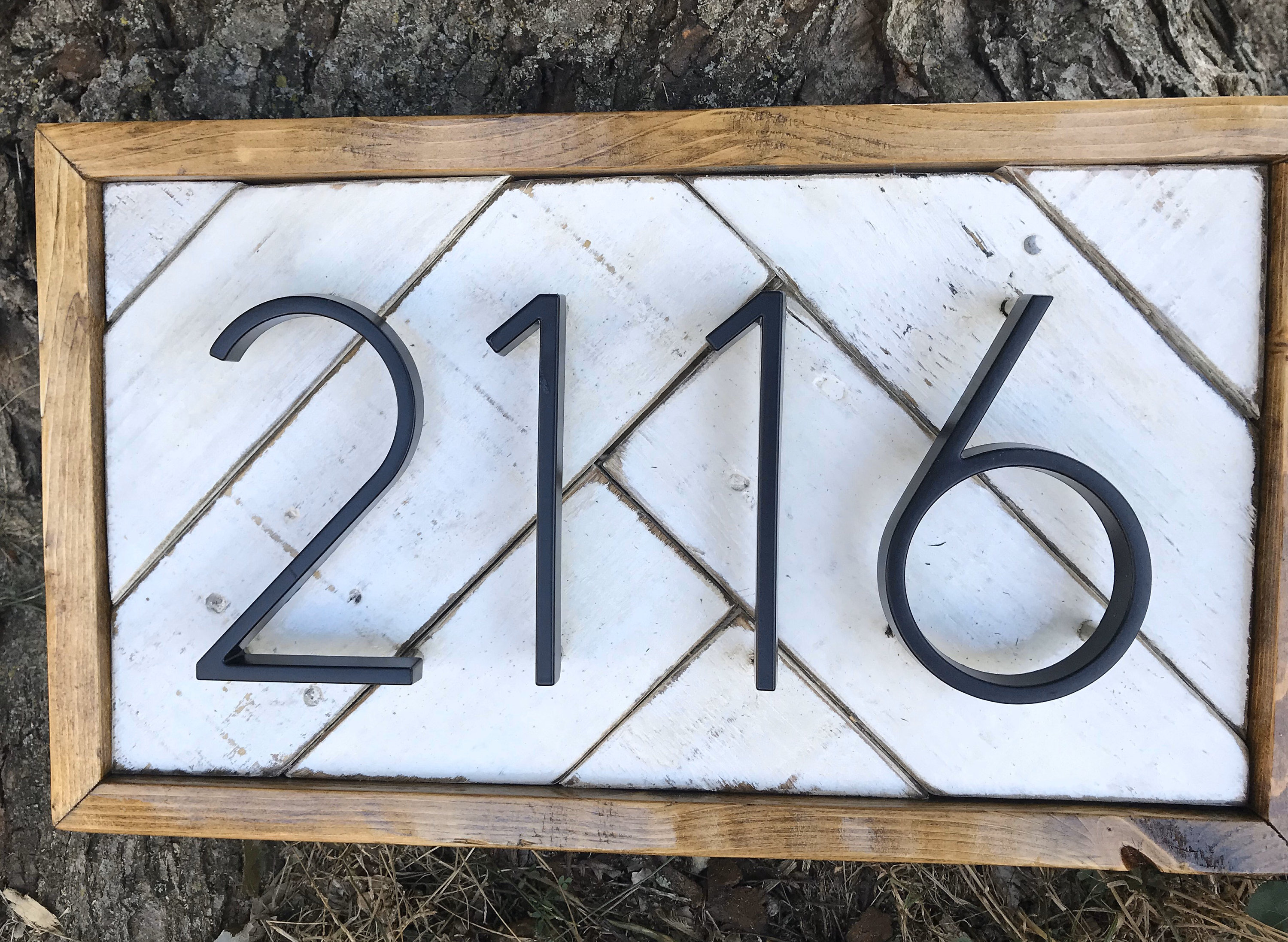 Rustic Painted House Number Sign Farmhouse Address Sign Etsy
