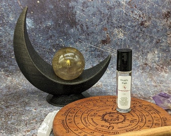 Druid's Path Fragrance Rollers - Coconut Oil Based Perfume, Bay Leaf and Tobacco Unisex Gift, Three Pagans and a Cat Podcast Inspired Scent