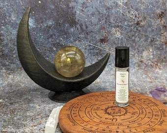 Witch's Path Fragrance Roller, Path Inspired Coconut Oil Based Roller Ball Perfume, Unisex Pagan Incense Lavender Oud Scent Natural Skincare