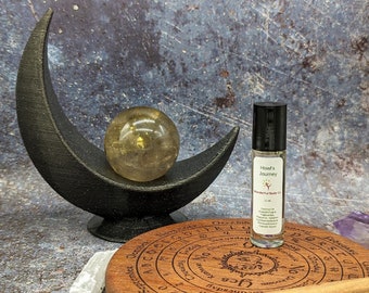 Howl's Journey Fragrance Roller Book Inspired Coconut Oil Based Roller Ball Perfume Howl's Moving Castle, Juniper Oak Moss Scent Unisex Gift