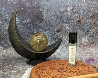 Goddess Hel Fragrance Roller, Deity Inspired Coconut Oil Based Roller Ball Perfume, Herbal Citrus Floral Leather Scent, Pagan Unisex Gift