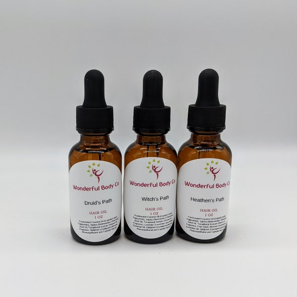 Three Pagans and a Cat Hair and Beard Oil, Druid's Heathen's Witch's Path, Podcast Inspired Unisex Pagan Fragrance Lavender Scent Anti frizz