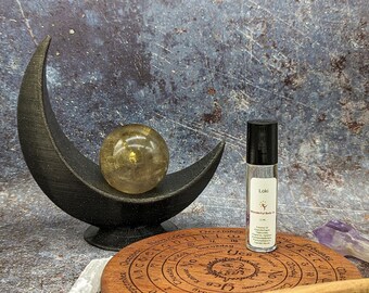 Loki Fragrance Roller, Norse Deity Inspired Coconut Oil Based Unisex Perfume Roller, Sage Cinnamon Clove Nutmeg Tonka Bean Bergamot Vanilla