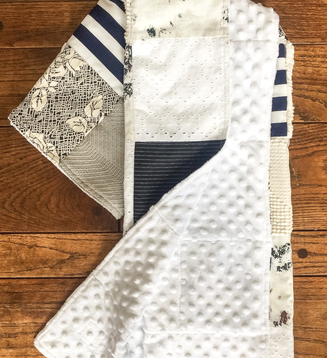 Navy blue baby blanket custom made baby blankets handmade Etsy