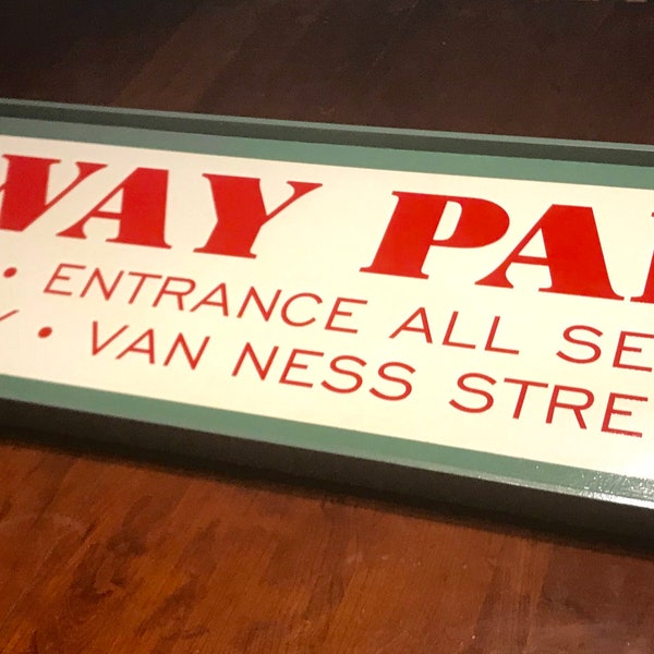 Spectacular huge hand painted replica Fenway Park gate sign - the most authentic reproduction you will find!