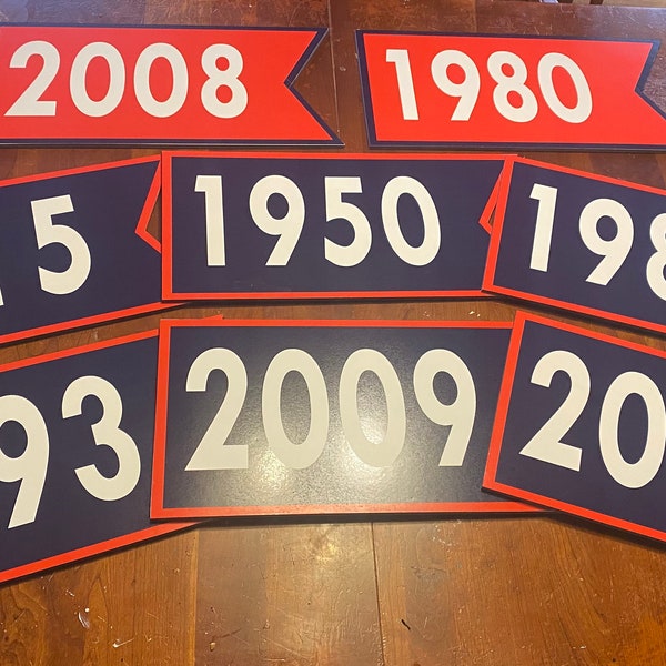 Philadelphia Phillies exact replicas of all Citizens Bank Park pennants, high quality prints mounted on Foamcore.