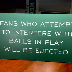 Boston Red Sox Fenway Park Cool Replica Sign From Monster Seats Front Row