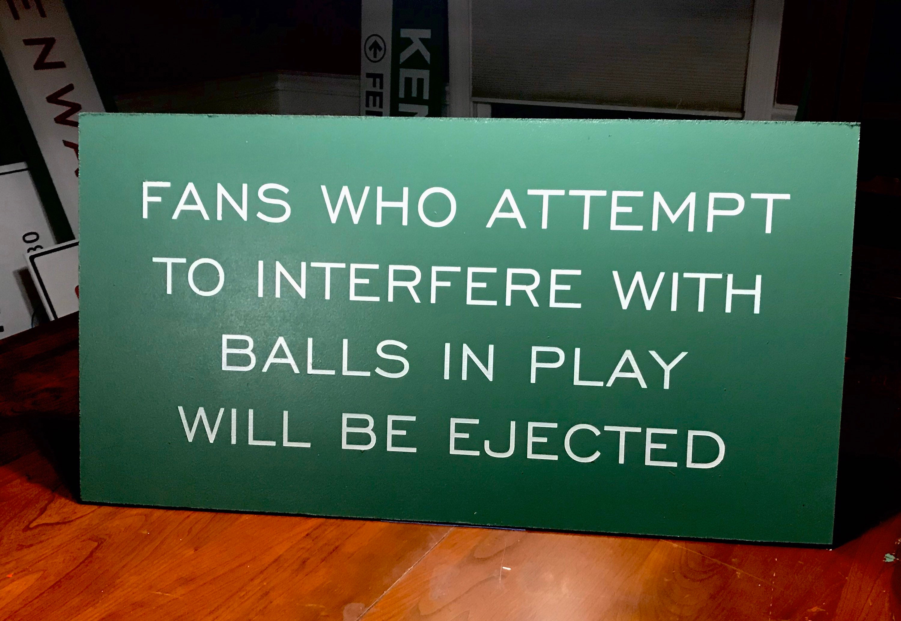 Boston Red Sox Fenway Park Cool Replica Sign From Monster Seats Front Row