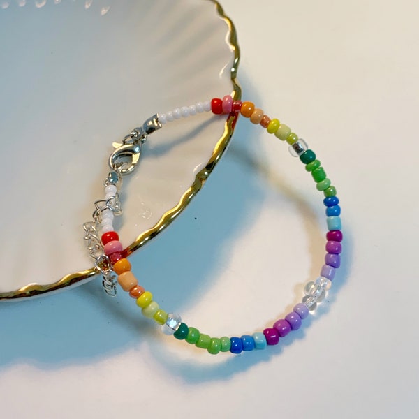 Pride Bracelet: Handmade Pride Rainbow Bracelet, LGBTQ bracelet, Elegant Gift, colourful, rainbow