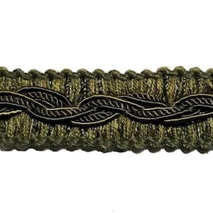 Conso Veranda 3/4&quot; Flat Braid Trim Vnt16 Camouflage Green, Home Decor Sewing Trim- by the yard