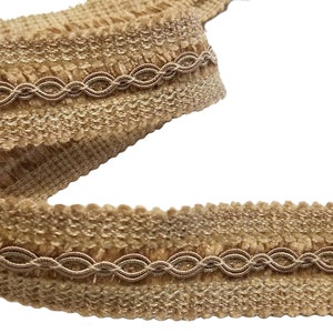 Vintage Conso Wide Flat 1-3/8&quot; Braided Gimp Trim- Sewing Home Decor Trim- by the yard