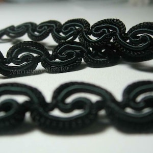3 Yards- Wrights 1/2&quot; Black Scroll Gimp Trim , Apparel Home Decor Sewing Trim