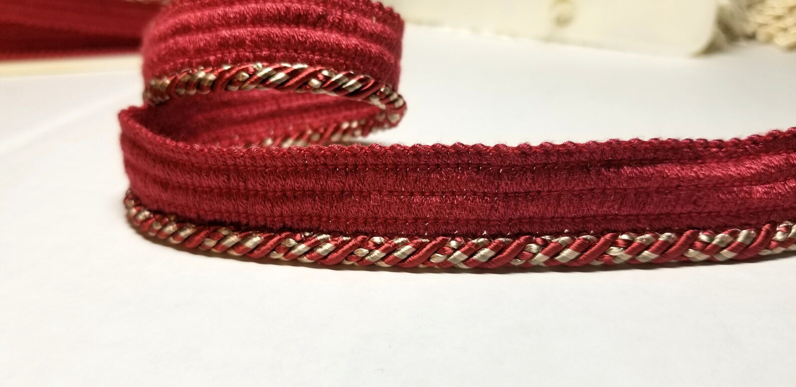 Wrights 3/16 Inch Red Barley and Brown Lip Cording by the Yard Etsy