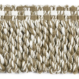 Conso 3&quot; Bullion Fringe Trim - Tan, and Ivory Multi-colored Home Decor Sewing trim- 5 yards