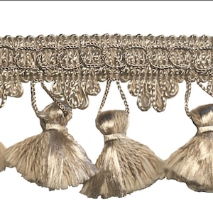 Conso 2-1/4&quot; Beige Tassel Fringe Trim (Marquise Collection) by- the yard 21971 C12
