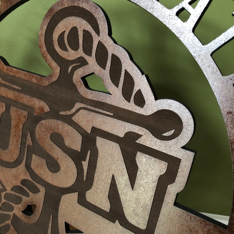 United States Navy Circular Wood Wall Hanging Etsy