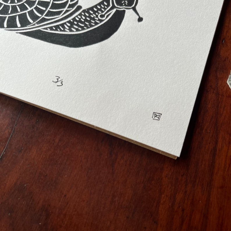 Linocut Numbering Snail’s Pace Linocut Print in Black - Etsy