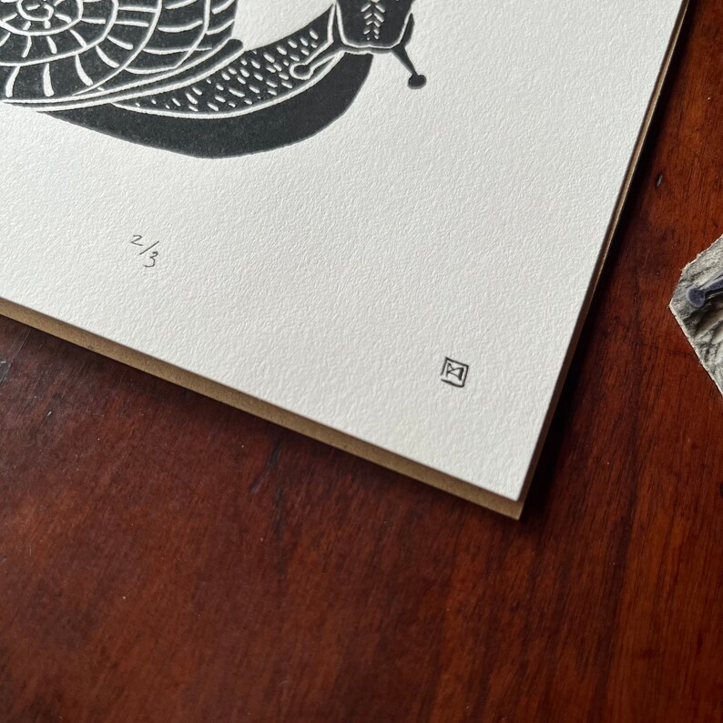 Linocut Numbering Snail’s Pace Linocut Print in Black - Etsy