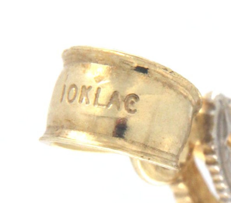 Initial A10kt yellow and white gold charm