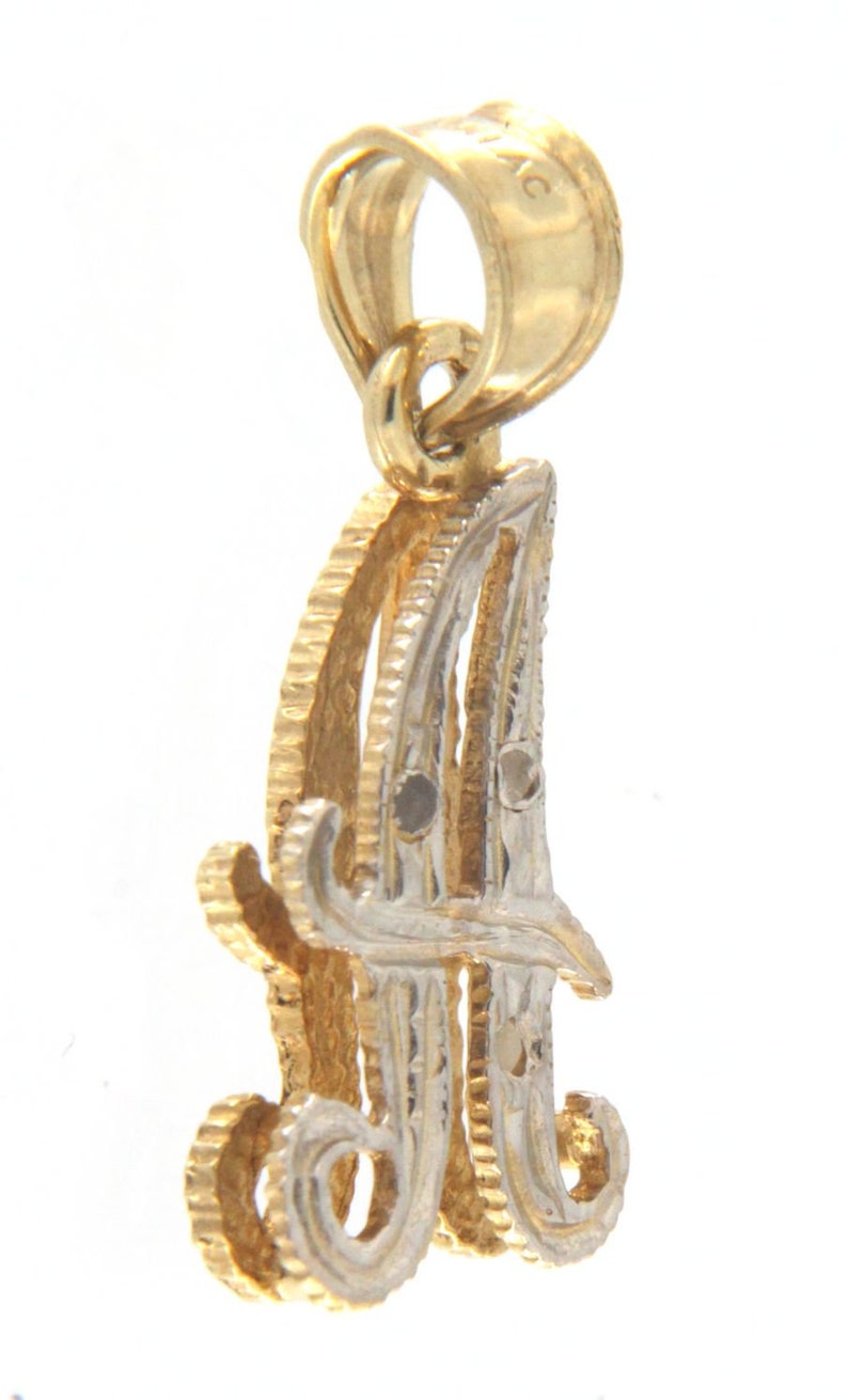 Initial A10kt yellow and white gold charm