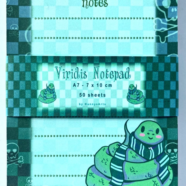 Viridis Notizblock, Schlangen Memo Pad, Kawaii Briefpapier