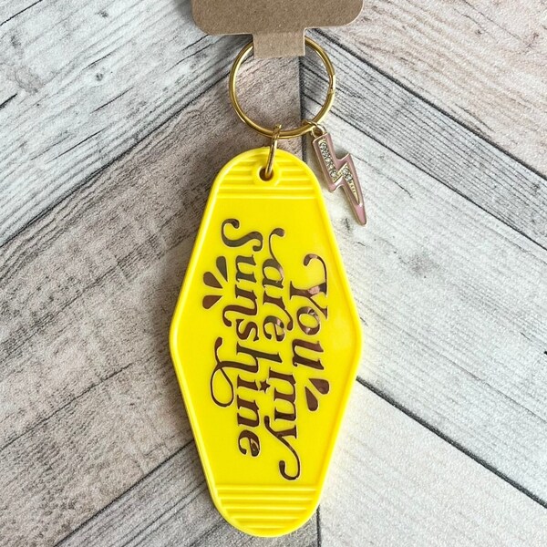 Yellow 'You Are My Sunshine' Hotel Keychain