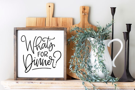 What’s For Dinner Wood Sign, Kitchen Sign, Farmhouse Sign, Dining Room Sign