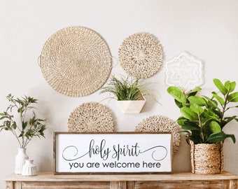 Holy Sprit You Are Welcome Here Sign, Christian Gifts, Scripture Sign