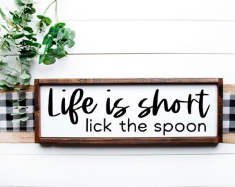 vintage spoon lick the spoon x Life is short gift boxed birthday gift motivation gift gift under 15 Stamped spoon quote spoon