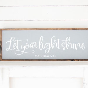 Let Your Light Shine Matthew 5:16 Wood Sign - Etsy