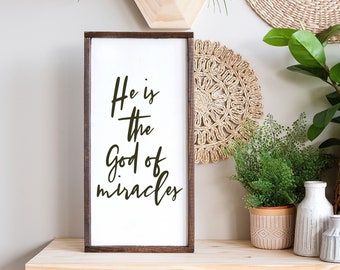 He Is The God Of Miracles Psalm 77 14 Sign, Christian Gifts, Scripture Sign