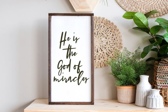 He Is The God Of Miracles Psalm 77 14 Sign, Christian Gifts, Scripture Sign