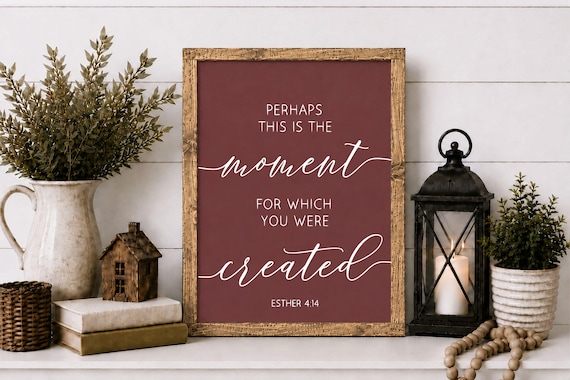 Esther 4:14 Wood Sign, Scripture Wall Art, Christian Gifts