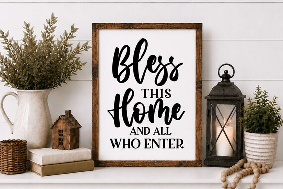Bless This Home Wood Sign