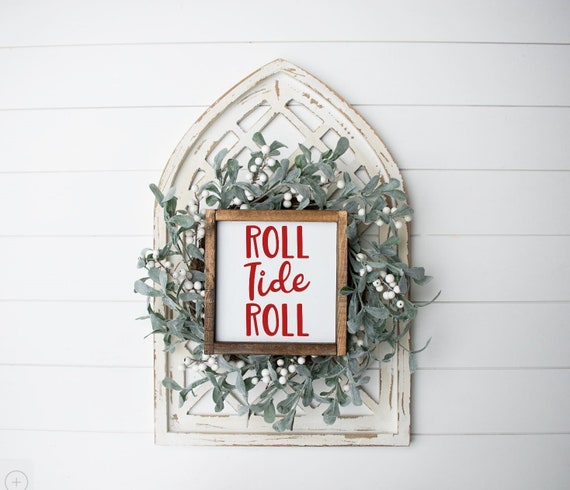 University of Alabama "Roll Tide Roll" Wood Sign