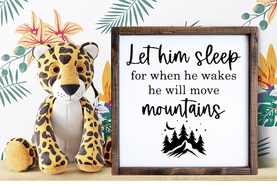 Let Him Sleep Framed Wood Nursery Sign